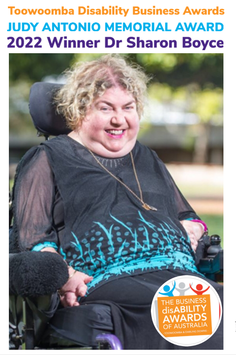 Congratulations to PDA’s QLD Director, Dr Sharon Boyce, on being awarded the Judy Antonio Memorial Award at last night’s 2022 Toowoomba Business Disability Awards.