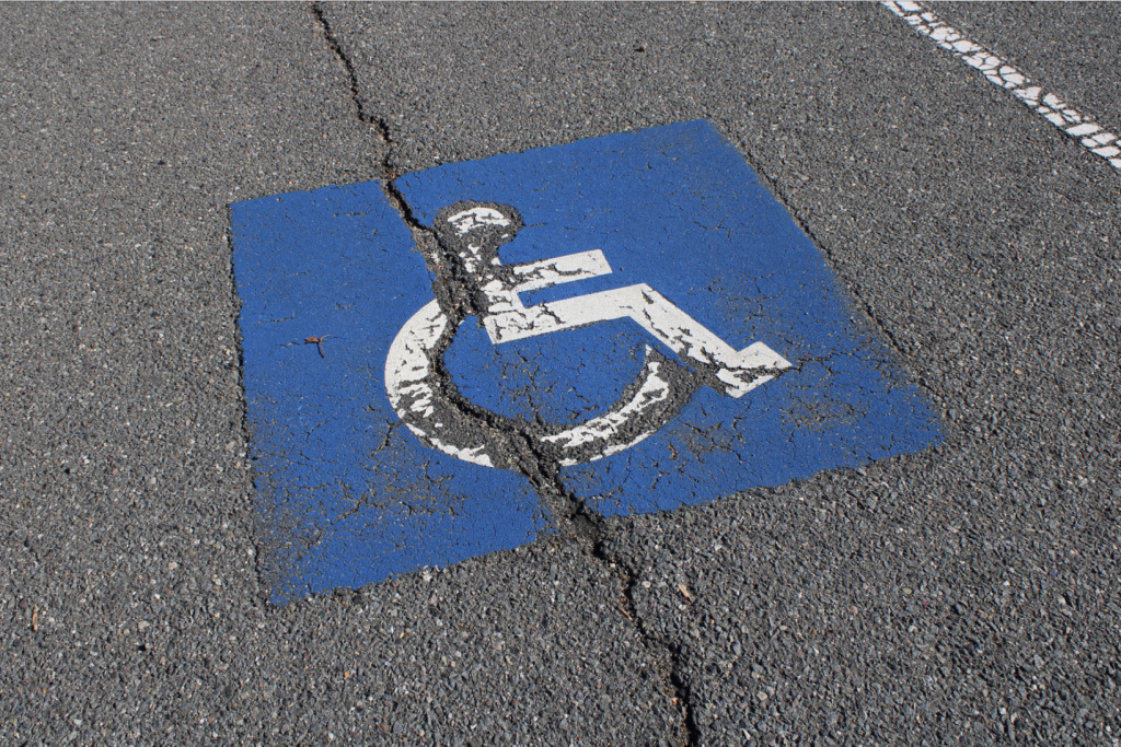 Disabilityparkingemblemonroad