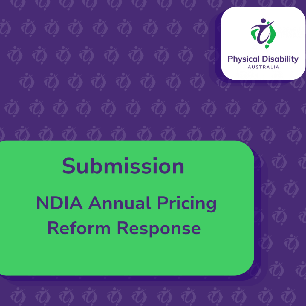 Submission NDIA Annual Pricing Reform Response